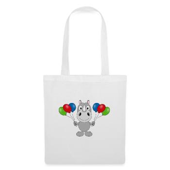 NASHORN - LUFTBALLONS - TIER - KIND - BABY - Stoffbeutel - Weiß - Vorne