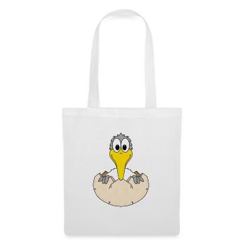 MÖWE - EI - GEBURT - BABY - KIND - VOGEL - Stoffbeutel - Weiß - Vorne