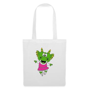 TANZEN - BALLETT - BALLERINA - DRACHE - KIND - FUN - Stoffbeutel - Weiß - Vorne