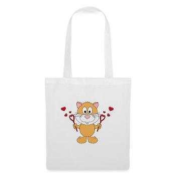 HAMSTER - SEIFENBLASEN - HERZEN - LIEBE - VERLIEBT - Stoffbeutel - Weiß - Vorne