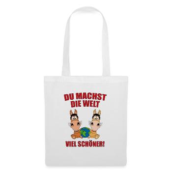 PFERDE - LIEBE - DU MACHST DIE WELT VIEL SCHÖNER! - Stoffbeutel - Weiß - Vorne