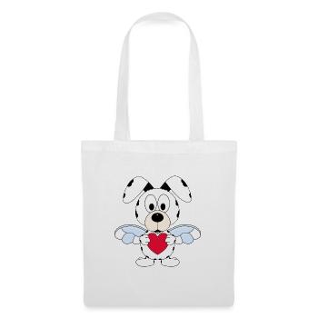 HUND - ENGEL - LIEBE - HIMMEL - TIERISCH - LOVE - Stoffbeutel - Weiß - Vorne