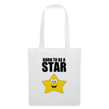 BORN TO BE A STAR - STERN - KIND - BABY - Stoffbeutel - Weiß - Vorne