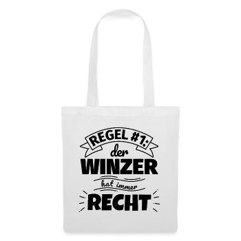 Winzer Geschenke – Hat immer Recht - Stoffbeutel - Weiß - Vorne