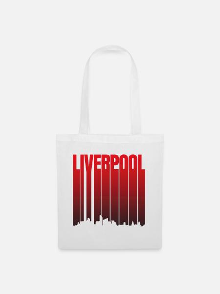 Liverpool Skyline Farbverlauf - Stoffbeutel - Weiß