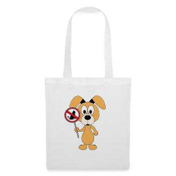 KATZEN VERBOTEN - HUND - TIERE - TIERISCH - Stoffbeutel - Weiß - Vorne