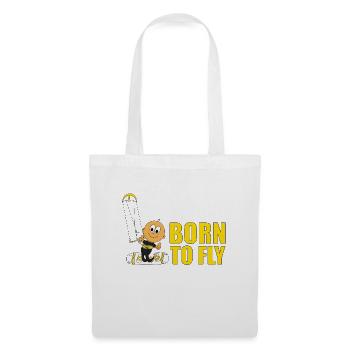 BORN TO FLY - KITESURFEN - BABY - KITE - KITEN - Stoffbeutel - Weiß - Vorne
