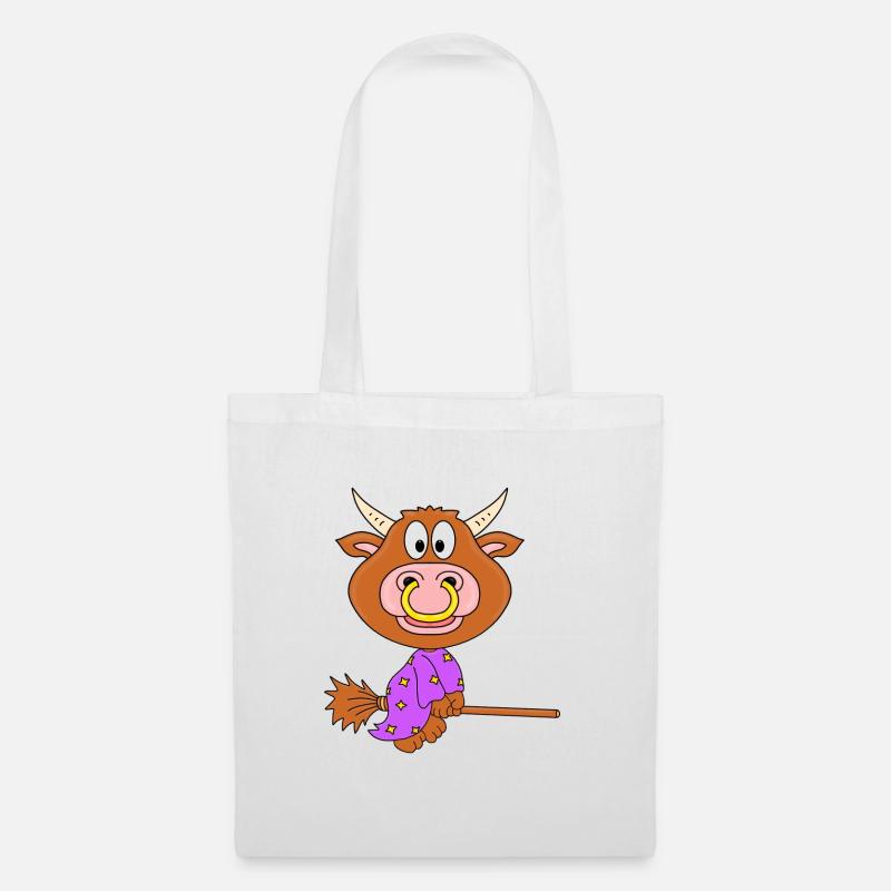 BULLE - STIER - KUH - HEXE - HALLOWEEN - TIERISCH - Stoffbeutel - Weiß