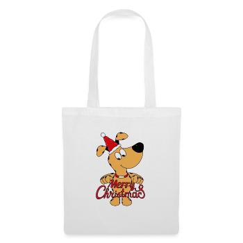 HUND - WEIHNACHTEN - MERRY CHRISTMAS - KIND - BABY - Stoffbeutel - Weiß - Vorne
