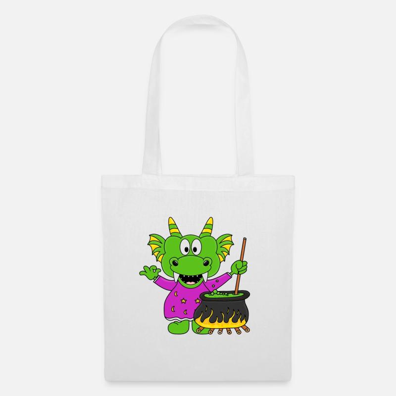 DRACHE - HALLOWEEN - KOCH - KOCHEN - Stoffbeutel - Weiß