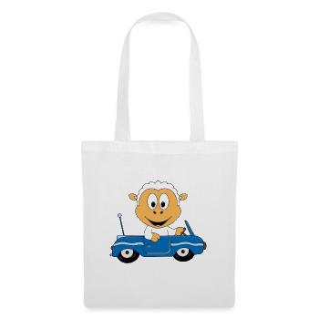 SCHAF - AUTO - TIER - KIND - BABY - Stoffbeutel - Weiß - Vorne