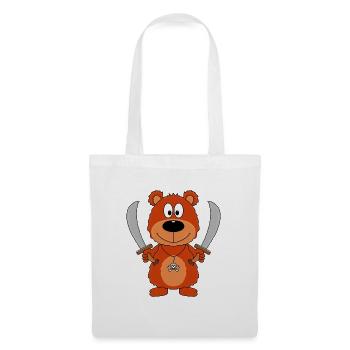 TEDDYBÄR - PIRAT - TEDDY - MEER - SEE - Stoffbeutel - Weiß - Vorne