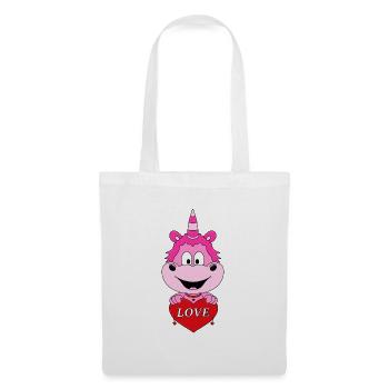 EINHORN - LIEBE - HERZ - LOVE - KIND - BABY - Stoffbeutel - Weiß - Vorne