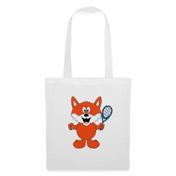 FUCHS - TENNIS - SPORT - TIER - KIND - BABY - Stoffbeutel - Weiß - Vorne