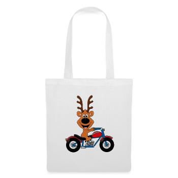 REH - MOTORRAD - BIKER - MOTORSPORT - TIER - Stoffbeutel - Weiß - Vorne