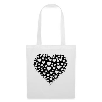 Symbole de coeur Amour Mignons Cœurs Rose Dessin Vecteur - Sac en tissu - blanc - Devant
