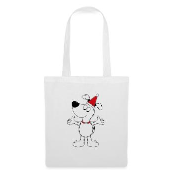HUND - WEIHNACHTEN - TIER - TIERISCH - Stoffbeutel - Weiß - Vorne