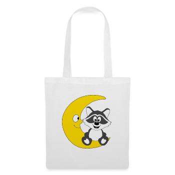 WASCHBÄR - MOND - TIER - KIND - BABY - Stoffbeutel - Weiß - Vorne