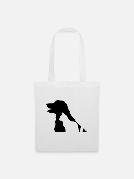HUND - KATZE - TIERE - LIEBE - LOVE - Stoffbeutel - Weiß