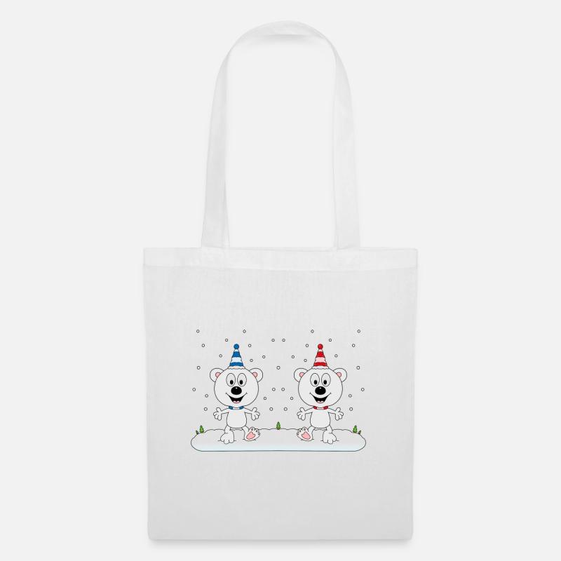 EISBÄREN - SCHNEE - WINTER - EISBÄR - LIEBE - LOVE - Stoffbeutel - Weiß