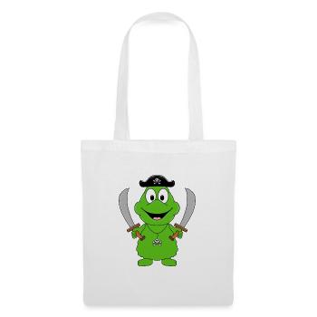 FROSCH - PIRAT - SEERÄUBER - TIER - TIERISCH - Stoffbeutel - Weiß - Vorne