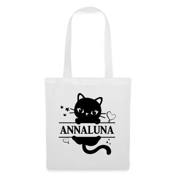 t-shirt Annaluna t-shirt chat cadeau idée chat chat - Sac en tissu - blanc - Devant