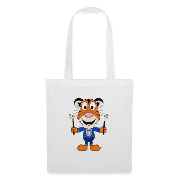 ZAUBERER - TIGER - ZAUBERN - ZAUBEREI - TIER - Stoffbeutel - Weiß - Vorne