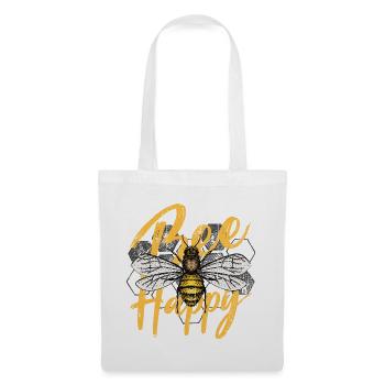Bee Happy Illustration - Sac en tissu - blanc - Devant