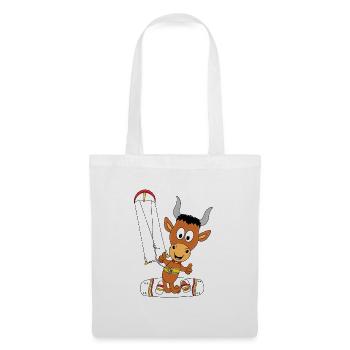 STIER - BULLE - KITE - KITESURFEN - KITESURFER - Stoffbeutel - Weiß - Vorne