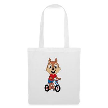 EICHHÖRNCHEN - FAHRRAD - RAD - RADFAHRER - Stoffbeutel - Weiß - Vorne
