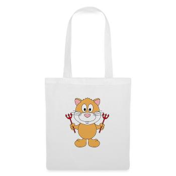 HAMSTER - TEUFEL - TIER - Stoffbeutel - Weiß - Vorne