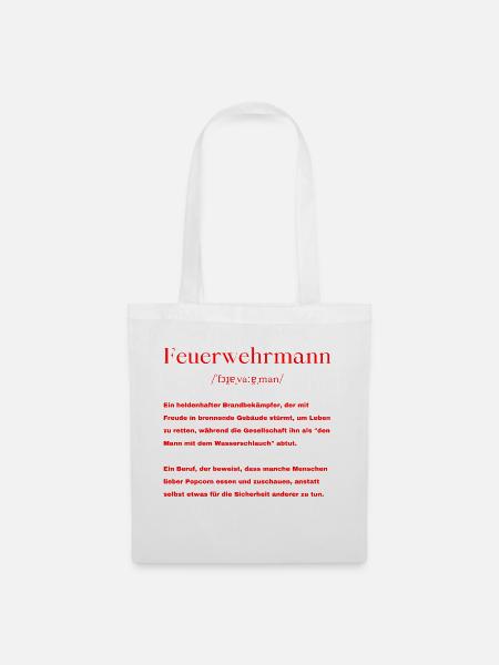 Feuerwehrmann Definition - Stoffbeutel - Weiß