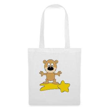 STERNSCHNUPPE - SURFER - TEDDY - BÄR - TEDDYBÄR - Stoffbeutel - Weiß - Vorne