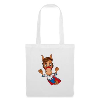 SUPERHELD - PFERD - PONY - TIER - KIND - BABY - Stoffbeutel - Weiß - Vorne
