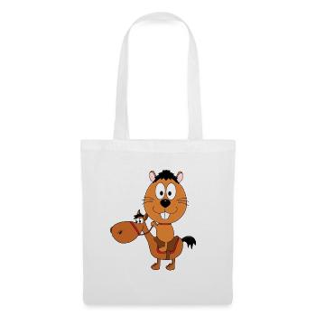 REITEN - PFERD - PONY - BIBER - OTTER - Stoffbeutel - Weiß - Vorne