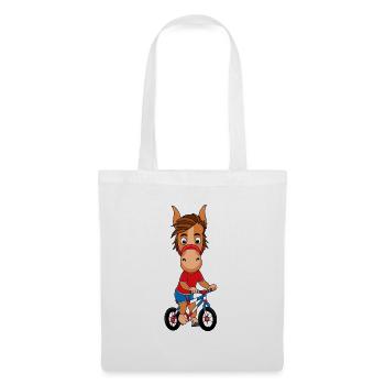 PFERD - PONY - FAHRRAD - RAD - TIER - Stoffbeutel - Weiß - Vorne