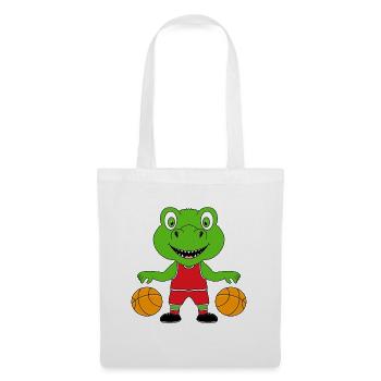 BASKETBALL - SPORT - DINO - DINOSAURIER - KINDER - Stoffbeutel - Weiß - Vorne