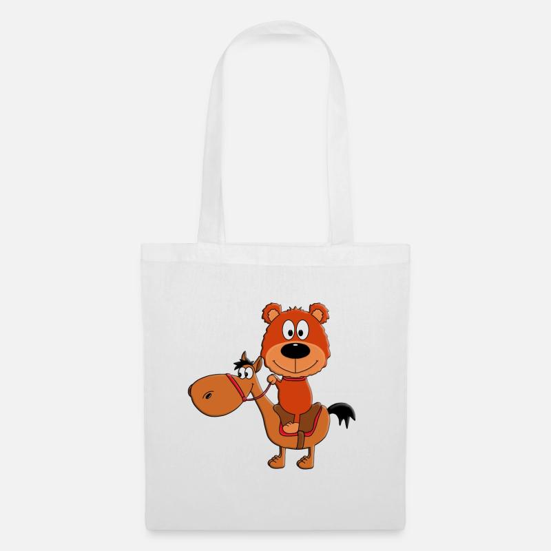 PONY - PFERD - REITEN - TEDDY - BÄR - TEDDYBÄR - Stoffbeutel - Weiß