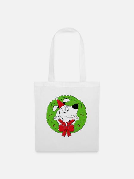 HUND - WEIHNACHTEN - ADVENT - TIER - TIERISCH - Stoffbeutel - Weiß
