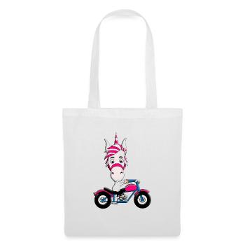 MOTORRAD - BIKER - EINHORN - Stoffbeutel - Weiß - Vorne