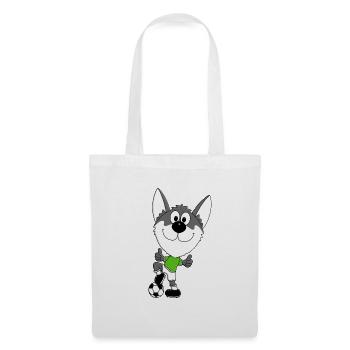 FUßBALL - HUSKY - HUND - SPORT - TIER - Stoffbeutel - Weiß - Vorne