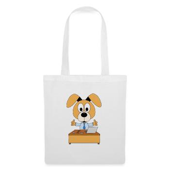 HUND - ARBEIT - JOB - CHEF - MITARBEITER - Stoffbeutel - Weiß - Vorne