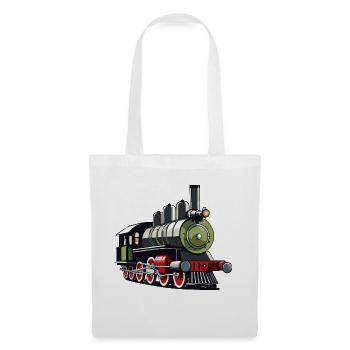 Locomotive à vapeur - Sac en tissu - blanc - Devant