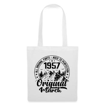 1957 mars Original : 67 Ans cadeau Anniversaire - Sac en tissu - blanc - Devant