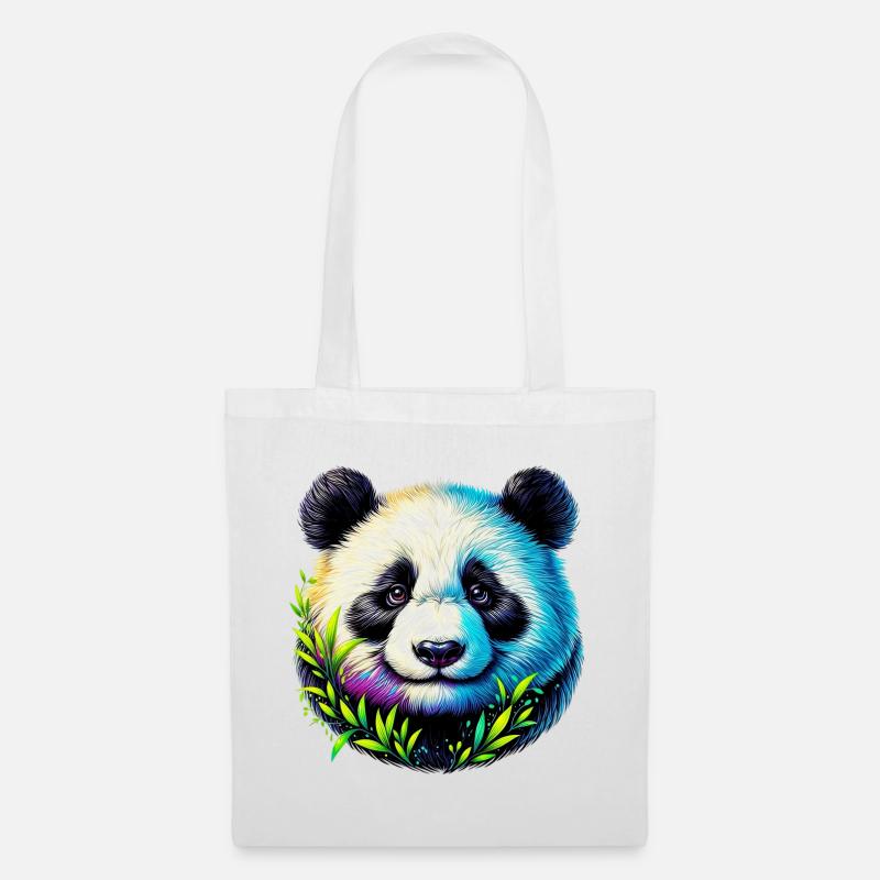 Panda - Stoffbeutel - Weiß