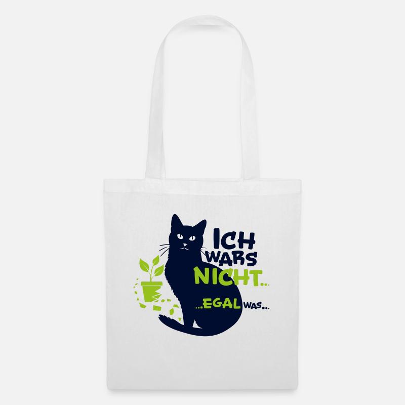 Katze ich wars nicht egal was - Stoffbeutel - Weiß