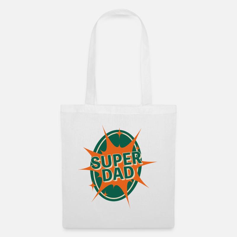 Super Dad Comic Style Design - Stoffbeutel - Weiß