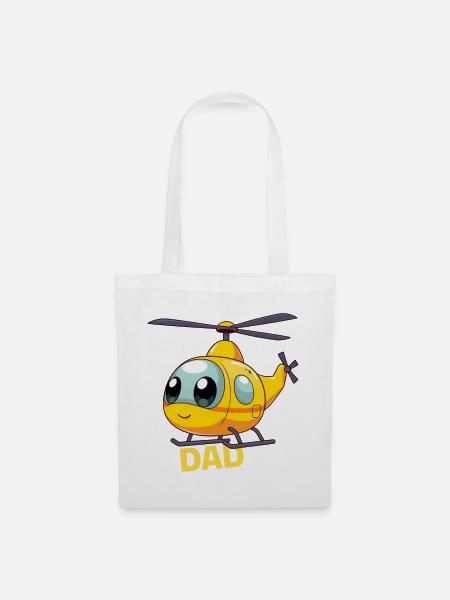 Helikopter Dad  - Stoffbeutel - Weiß