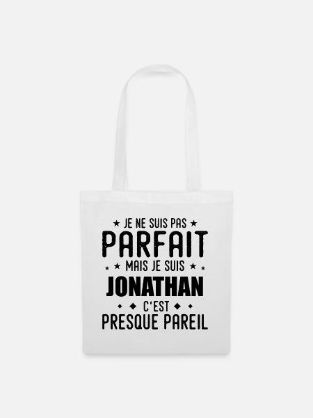 Jonathan: authentisch, unvollkommen, Top, Perfektion - Stoffbeutel - Weiß