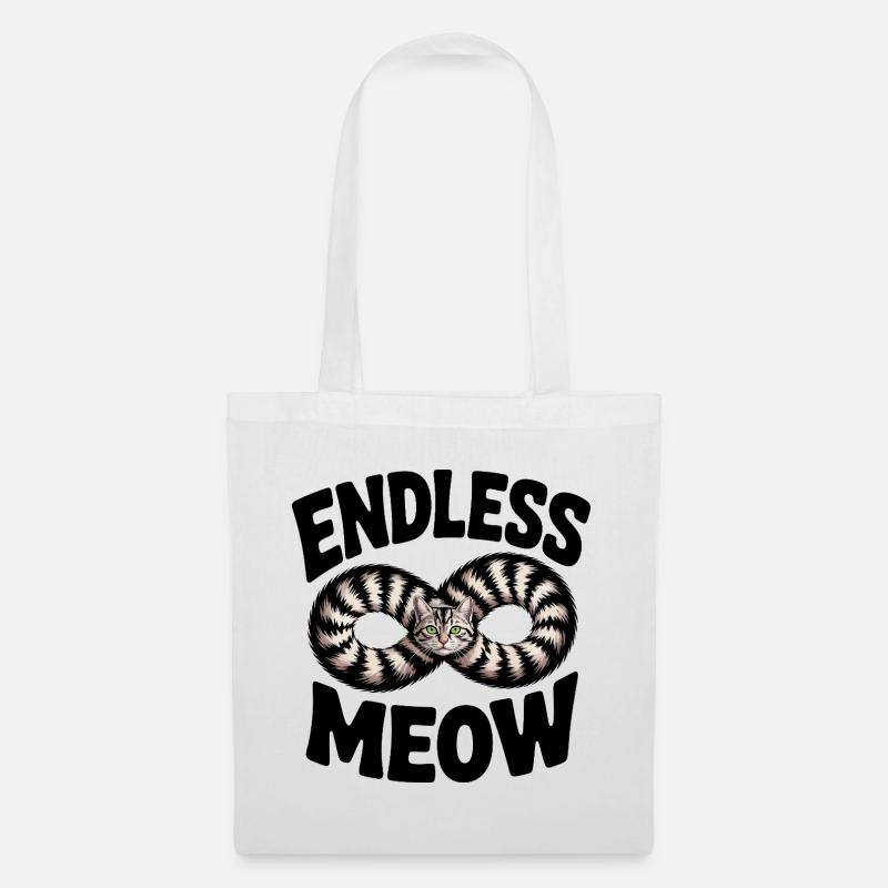 Endlose Miau-Katze - Stoffbeutel - Weiß